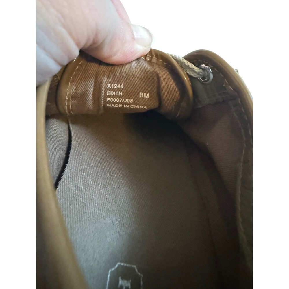 Pre- Loved Coach Edith Signature Canvas Sneakers Tan Brown Logo Women's Size 8M - Picture 16 of 16